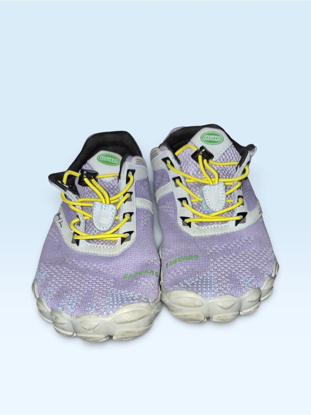 Womans Lavender Mesh Athletic Shoes with Yellow Laces
